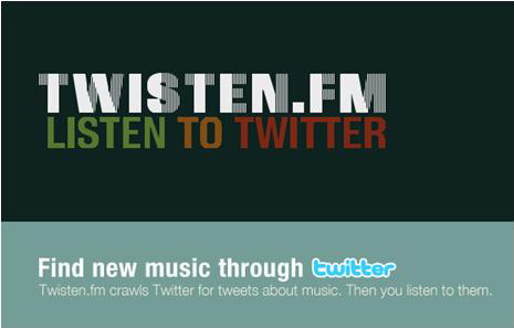 Screen shot of the header of the Twister.fm wesite