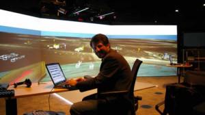 Sorin Adam Matei working on the Visible Omaha Beach model at AVL