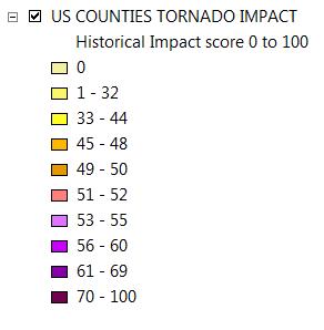 legend tornado impact map legend tornado impact map