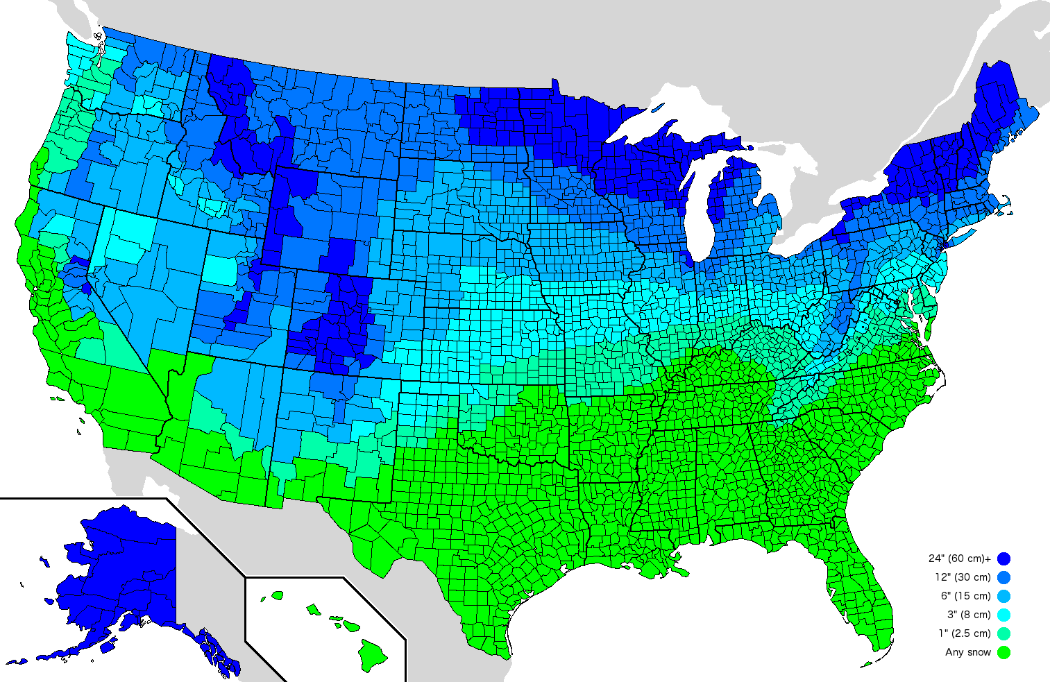 Amount of snow that triggers school cancellations