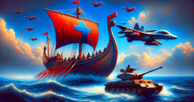 Evolution of miltiary technologies, illustration showing a trireme, tank, and planes