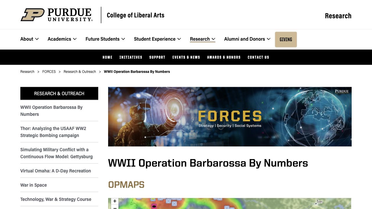 FORCES Operation Barbarossa by Numbers page with OPMAPS and German casualty project material