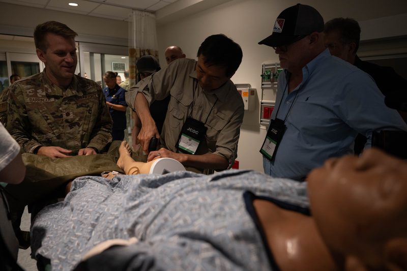 Joint Civilian Orientation Conferene participants attend the U.S. Air Force portion of the conference at Nellis Air Force Base and Creech Air Force Base, Nev., Aug. 11, 2026. (DoW photo by U.S. Air Force Staff Sgt. Madelyn Keech)