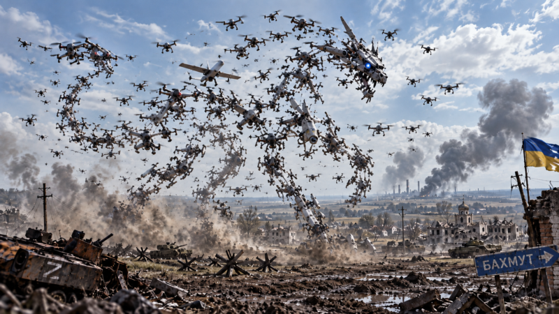 Drone swarm as a chimera